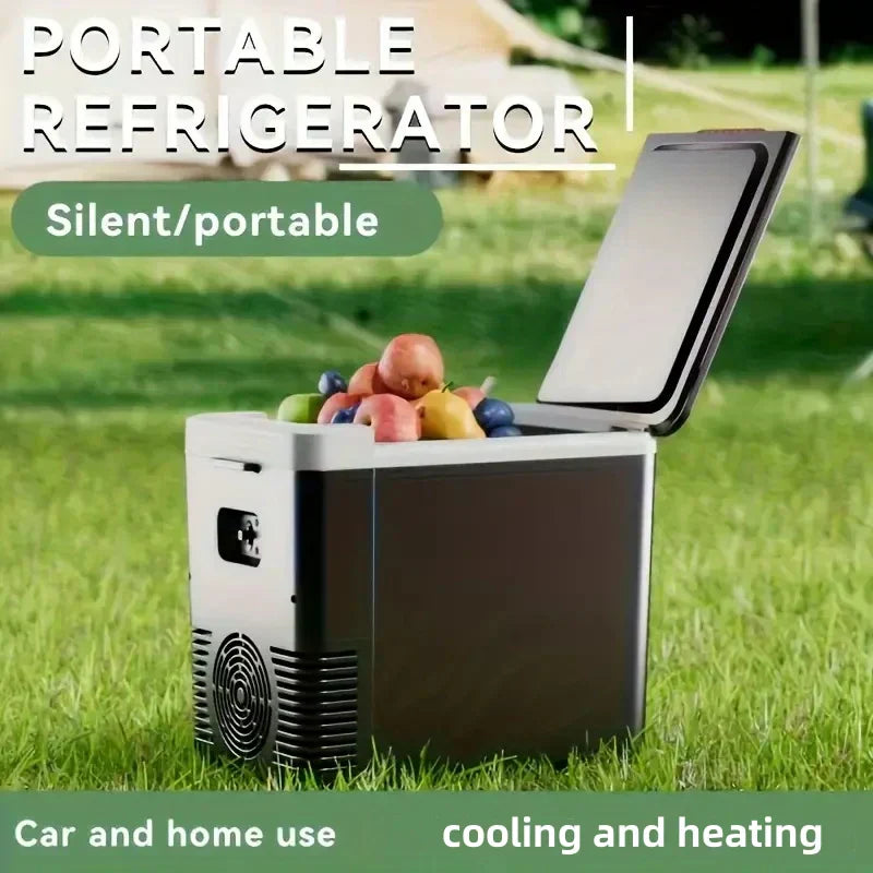 Glacière/chauffage portable pour voiture 🧊 Différence de température de 20 °C, refroidissement/chauffage puissant ♨️ Peut contenir 6 bouteilles d'eau + des en-cas 🍎 Fonctionnement silencieux à seulement 45 décibels 🔇