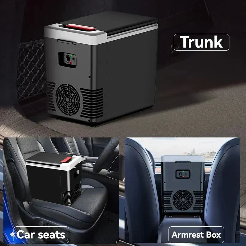 Glacière/chauffage portable pour voiture 🧊 Différence de température de 20 °C, refroidissement/chauffage puissant ♨️ Peut contenir 6 bouteilles d'eau + des en-cas 🍎 Fonctionnement silencieux à seulement 45 décibels 🔇