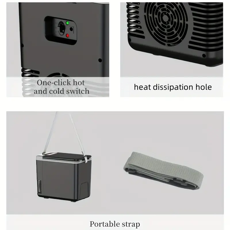 Glacière/chauffage portable pour voiture 🧊 Différence de température de 20 °C, refroidissement/chauffage puissant ♨️ Peut contenir 6 bouteilles d'eau + des en-cas 🍎 Fonctionnement silencieux à seulement 45 décibels 🔇