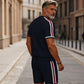 🔥60 % DE RÉDUCTION🔥Ensemble chemise et short à col zippé pour homme