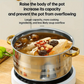 Batterie de cuisine 5 pièces 🍲 Tout le nécessaire pour mijoter, bouillir et faire sauter. Acier inoxydable épais, couvercle transparent, poignée dorée. Compatible avec tous types de plaques de cuisson 🔥