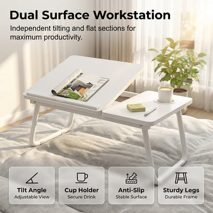 💻Meilleure vente 2026🔥Support pliable pour ordinateur portable avec porte-gobelet