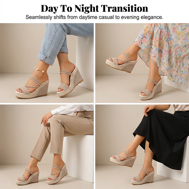 👡 50 % DE RÉDUCTION ! ☀️ Sandales à talons compensés pour femmes – Confortables, stables et élégantes – idéales avec une robe d'été, un short ou pour une journée en ville – semelle amortissante pour les longues promenades 🌸