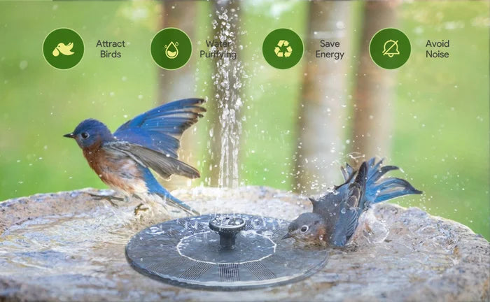 💧60 % DE RÉDUCTION EN CE MOMENT ! ☀️ Pompe solaire pour fontaine et bain d'oiseaux – Panneau solaire de 1,4 W, 4 buses et pompe submersible pour étang, jardin et piscine 🐦