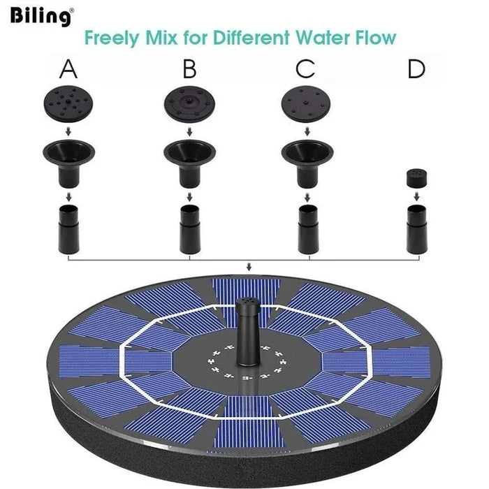 💧60 % DE RÉDUCTION EN CE MOMENT ! ☀️ Pompe solaire pour fontaine et bain d'oiseaux – Panneau solaire de 1,4 W, 4 buses et pompe submersible pour étang, jardin et piscine 🐦