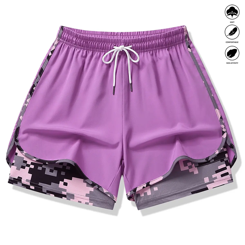 🏃‍60 % DE RÉDUCTION SUR LES SHORT DE SPORT 2 EN 1 ! 🔥 Tissu respirant, doublure camouflage et poches pour femmes 🏃‍♀️✨