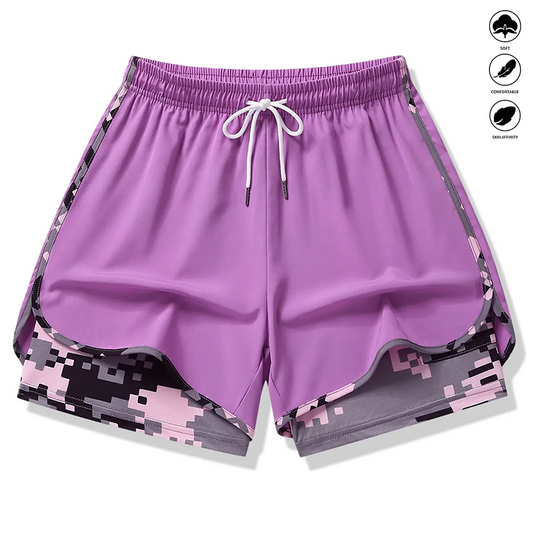 🏃‍60 % DE RÉDUCTION SUR LES SHORT DE SPORT 2 EN 1 ! 🔥 Tissu respirant, doublure camouflage et poches pour femmes 🏃‍♀️✨