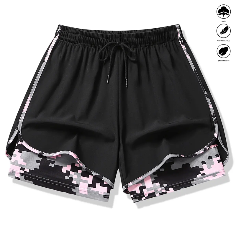 🏃‍60 % DE RÉDUCTION SUR LES SHORT DE SPORT 2 EN 1 ! 🔥 Tissu respirant, doublure camouflage et poches pour femmes 🏃‍♀️✨