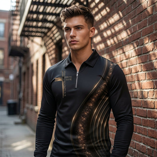 🎁Nouveautés 2026 : jusqu'à -60 % !💥Polo zippé à manches longues style rétro décontracté pour homme
