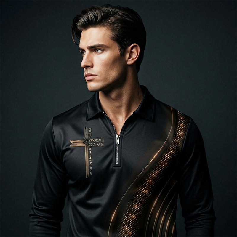 🎁Nouveautés 2026 : jusqu'à -60 % !💥Polo zippé à manches longues style rétro décontracté pour homme