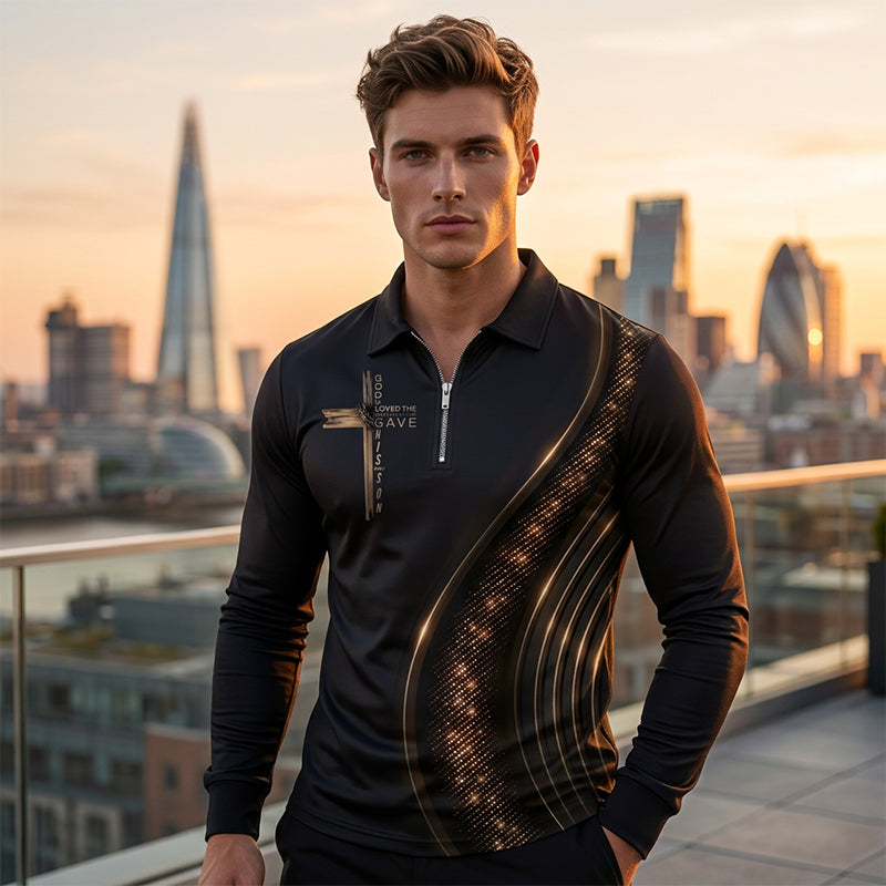 🎁Nouveautés 2026 : jusqu'à -60 % !💥Polo zippé à manches longues style rétro décontracté pour homme