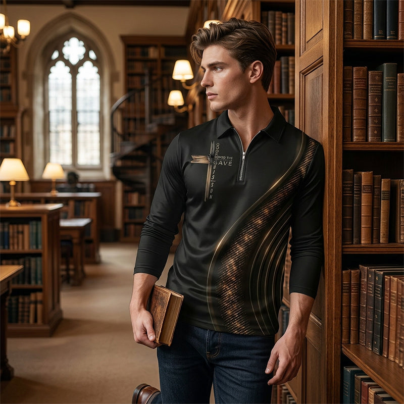 🎁Nouveautés 2026 : jusqu'à -60 % !💥Polo zippé à manches longues style rétro décontracté pour homme