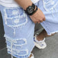 🔥Offre spéciale 2026 - 60 % DE RÉDUCTION 🔥 Short en jean déchiré pour homme avec détails effilochés