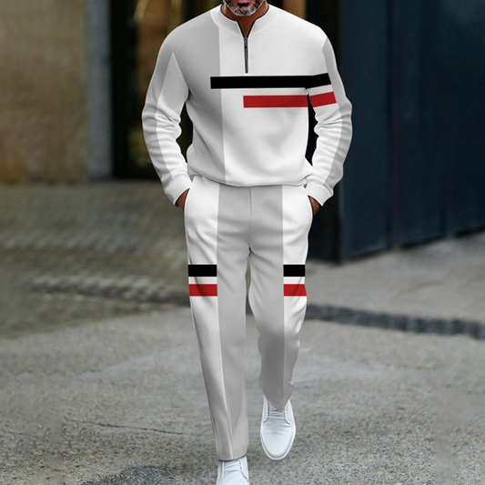 🔥NOUVEAUTÉ 2026 - 60 % DE RÉDUCTION🔥Ensemble de survêtement à demi-zip pour homme, motif color block
