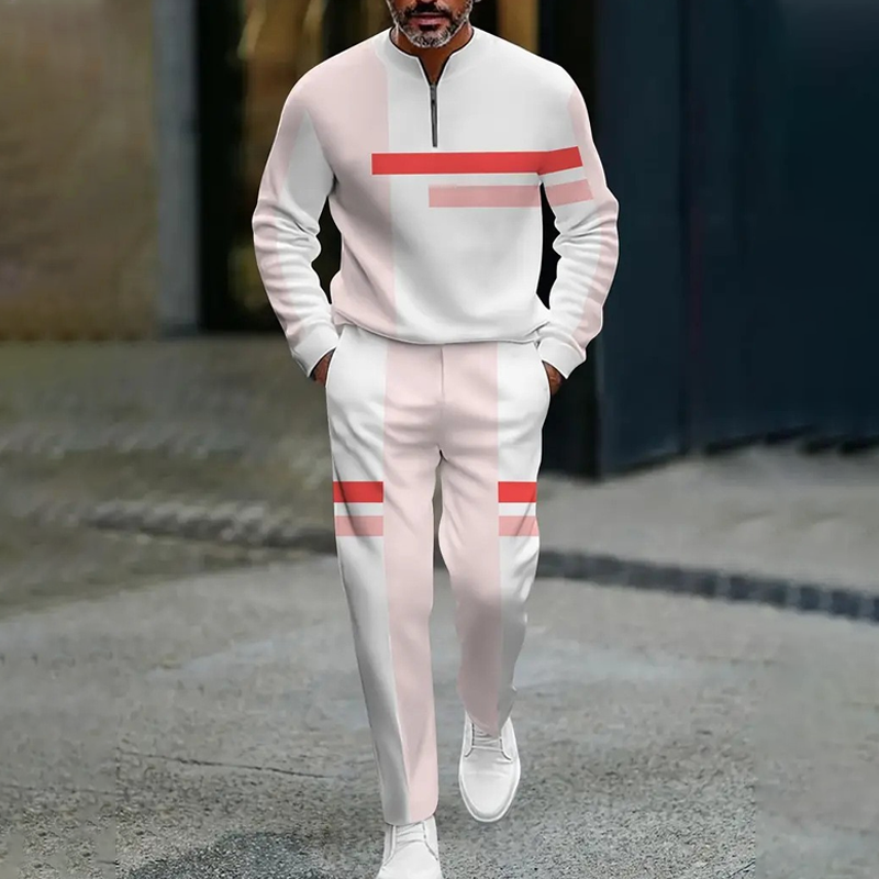 🔥NOUVEAUTÉ 2026 - 60 % DE RÉDUCTION🔥Ensemble de survêtement à demi-zip pour homme, motif color block