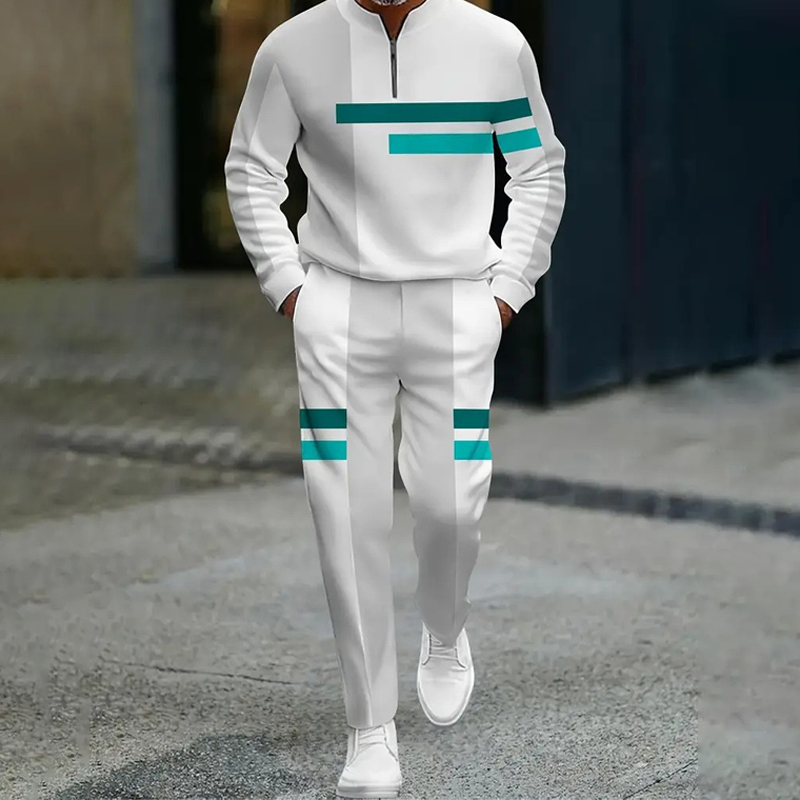 🔥NOUVEAUTÉ 2026 - 60 % DE RÉDUCTION🔥Ensemble de survêtement à demi-zip pour homme, motif color block