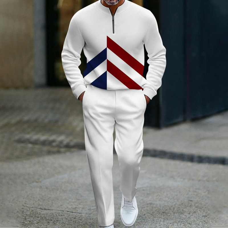 🔥NOUVEAUTÉ 2026 - 60 % DE RÉDUCTION🔥Ensemble de survêtement à demi-zip pour homme, motif color block