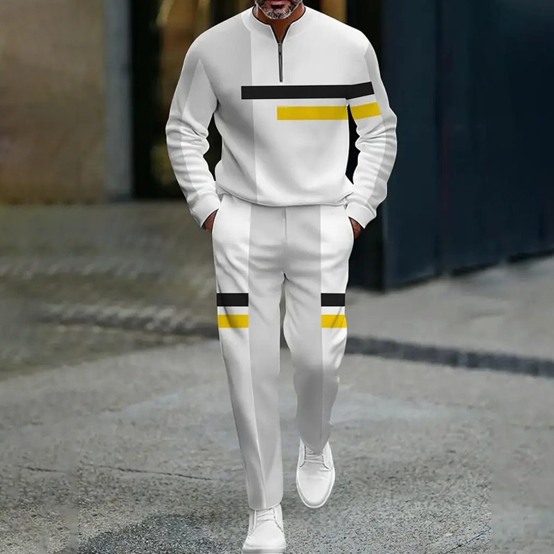 🔥NOUVEAUTÉ 2026 - 60 % DE RÉDUCTION🔥Ensemble de survêtement à demi-zip pour homme, motif color block