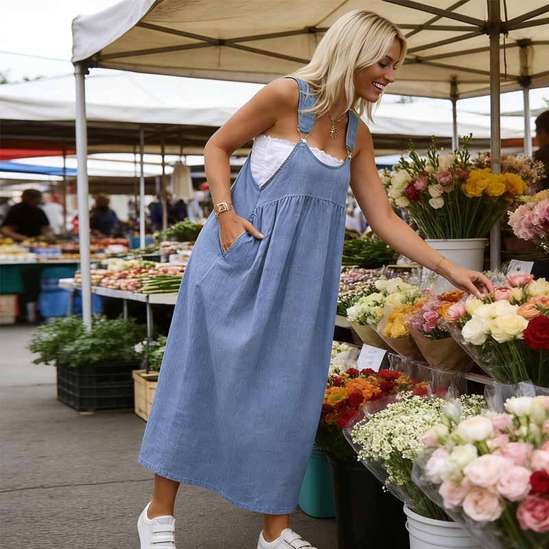 👗 60 % DE RÉDUCTION MAINTENANT ! 🌸Une robe ample et légère comme un nuage ☁️ Légère, respirante et confortable 🌬️ Dotée d'une grande poche cachée 📱