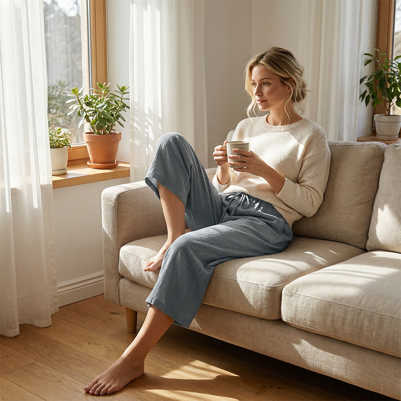 👖 DERNIER JOUR - 50 % DE RÉDUCTION ! ✨ Pantalon capri pour femme – Cordon de serrage à la taille, 6 couleurs, tailles S à 2XL 🌿