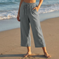 👖 DERNIER JOUR - 50 % DE RÉDUCTION ! ✨ Pantalon capri pour femme – Cordon de serrage à la taille, 6 couleurs, tailles S à 2XL 🌿