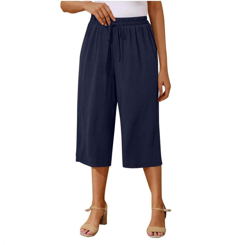 👖 DERNIER JOUR - 50 % DE RÉDUCTION ! ✨ Pantalon capri pour femme – Cordon de serrage à la taille, 6 couleurs, tailles S à 2XL 🌿