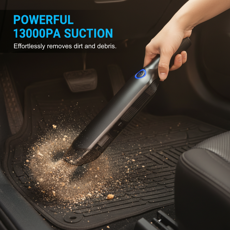 Aspirateur pour voiture et maison 🧹 Puissance d'aspiration de 13 000 Pa 💨 Batterie longue durée de 4 000 mAh 🔋 Léger comme une plume (950 g) Idéal pour éliminer les poils d'animaux 🐾