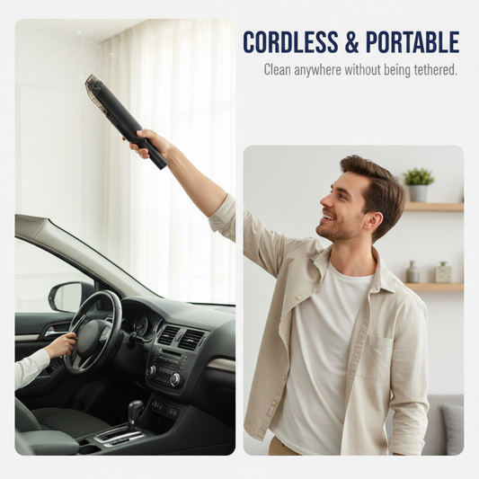 Aspirateur pour voiture et maison 🧹 Puissance d'aspiration de 13 000 Pa 💨 Batterie longue durée de 4 000 mAh 🔋 Léger comme une plume (950 g) Idéal pour éliminer les poils d'animaux 🐾
