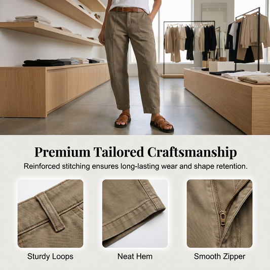 Pantalon fuselé polyvalent 👖 Taille haute et coupe ajustée, poches pratiques, tissu infroissable, crée l'illusion de jambes plus longues 📏