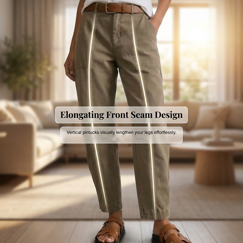 Pantalon fuselé polyvalent 👖 Taille haute et coupe ajustée, poches pratiques, tissu infroissable, crée l'illusion de jambes plus longues 📏