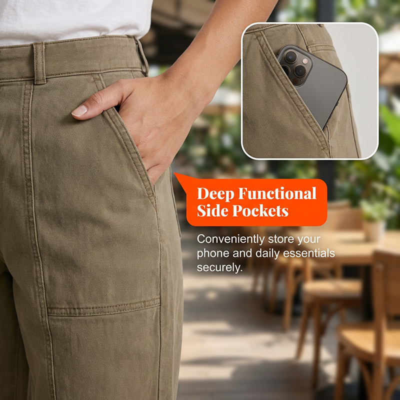 Pantalon fuselé polyvalent 👖 Taille haute et coupe ajustée, poches pratiques, tissu infroissable, crée l'illusion de jambes plus longues 📏