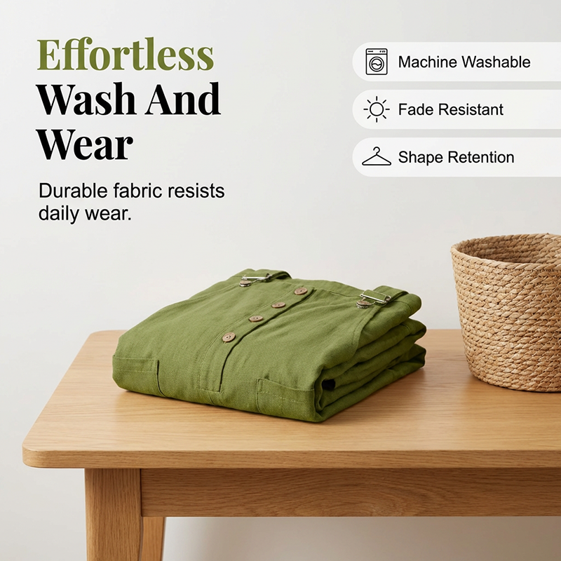 👖60 % DE RÉDUCTION MAINTENANT ! 🌿 Salopette décontractée à boutons pour femme – Bretelles réglables, tissu respirant et coupe ample ✨