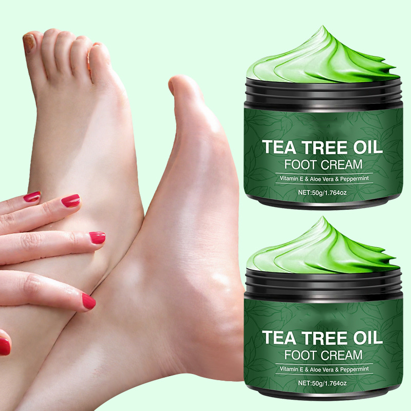 Masque-crème pour les pieds à l'huile d'arbre à thé 🦶 — Aloe Vera pour une hydratation en profondeur, Vitamine E pour réparer les talons fissurés : Offrez-vous un soin des pieds digne d'un spa, à domicile 🧴