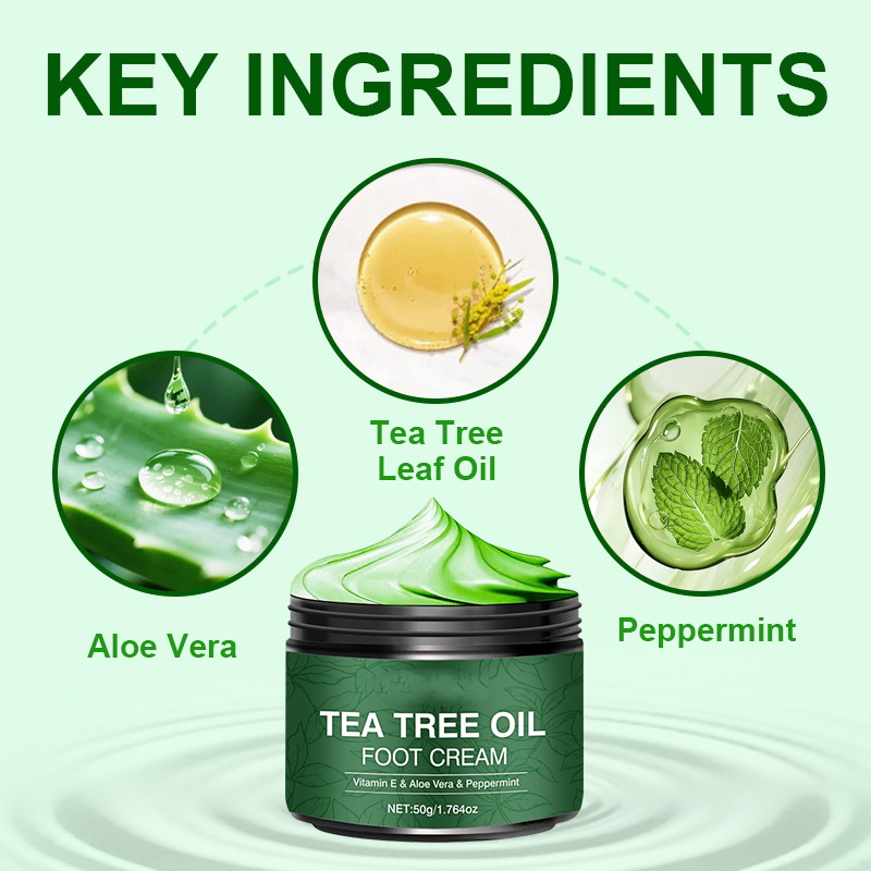 Masque-crème pour les pieds à l'huile d'arbre à thé 🦶 — Aloe Vera pour une hydratation en profondeur, Vitamine E pour réparer les talons fissurés : Offrez-vous un soin des pieds digne d'un spa, à domicile 🧴