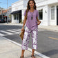 👚60 % DE RÉDUCTION MAINTENANT ! 🔥 Ensemble tunique décontractée à col rond et pantalon large – Coupe fluide, tissu doux et parfait pour un style quotidien 🌸