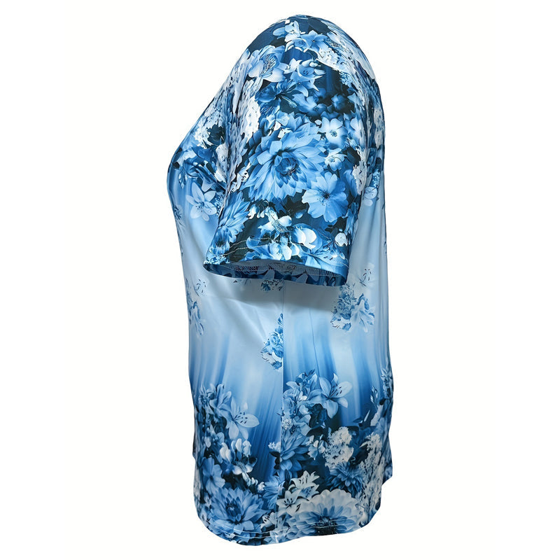 🌸 OFFRE LIMITÉE : -60 % ! ✨ Haut à manches courtes floral pour femme – Coupe ample douce, respirante et polyvalente 👕