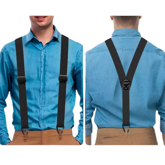 Bretelles antidérapantes 👖 Large élastique + crochets robustes, boucle de réglage en métal, polyester durable, convient aussi bien aux vêtements de travail qu'à une utilisation en extérieur 🔧