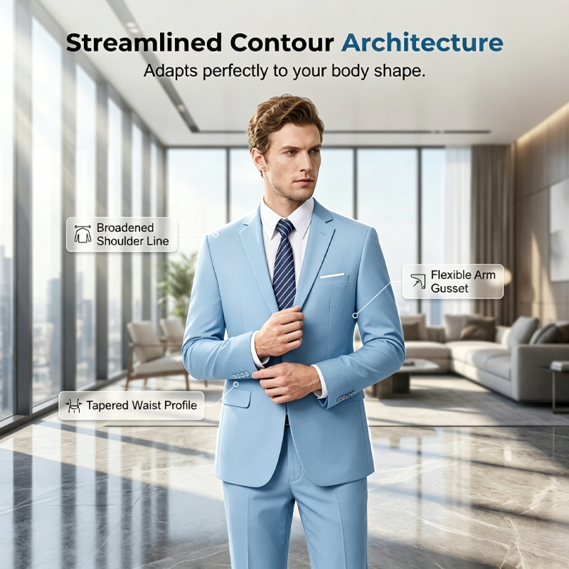 ✨👔60 % DE RÉDUCTION + LIVRAISON GRATUITE 💼Costume deux pièces pour homme, coupe moderne – Respirant, infroissable et style professionnel ✨