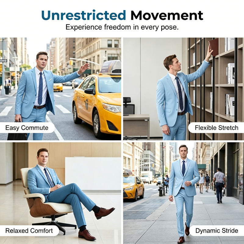✨👔60 % DE RÉDUCTION + LIVRAISON GRATUITE 💼Costume deux pièces pour homme, coupe moderne – Respirant, infroissable et style professionnel ✨