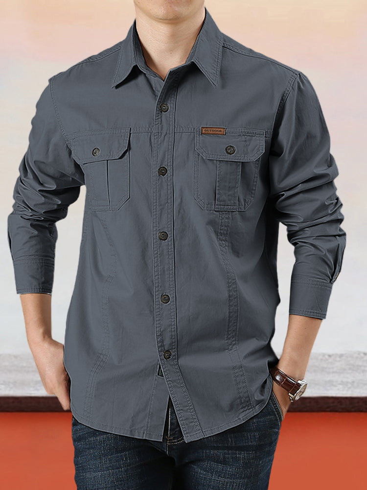 🆕Nouveau style 2026✨Chemise de travail en coton à manches longues pour homme👔