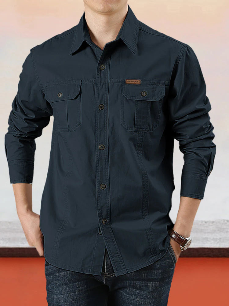 🆕Nouveau style 2026✨Chemise de travail en coton à manches longues pour homme👔