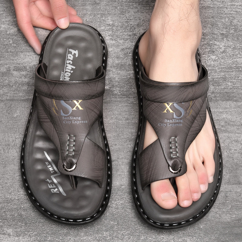 👣 OFFRE LIMITÉE : 60 % DE RÉDUCTION ! 🌿 Sandales d'extérieur respirantes en cuir souple pour hommes (grandes tailles) – Confortables, antidérapantes et faciles à enfiler 🌲