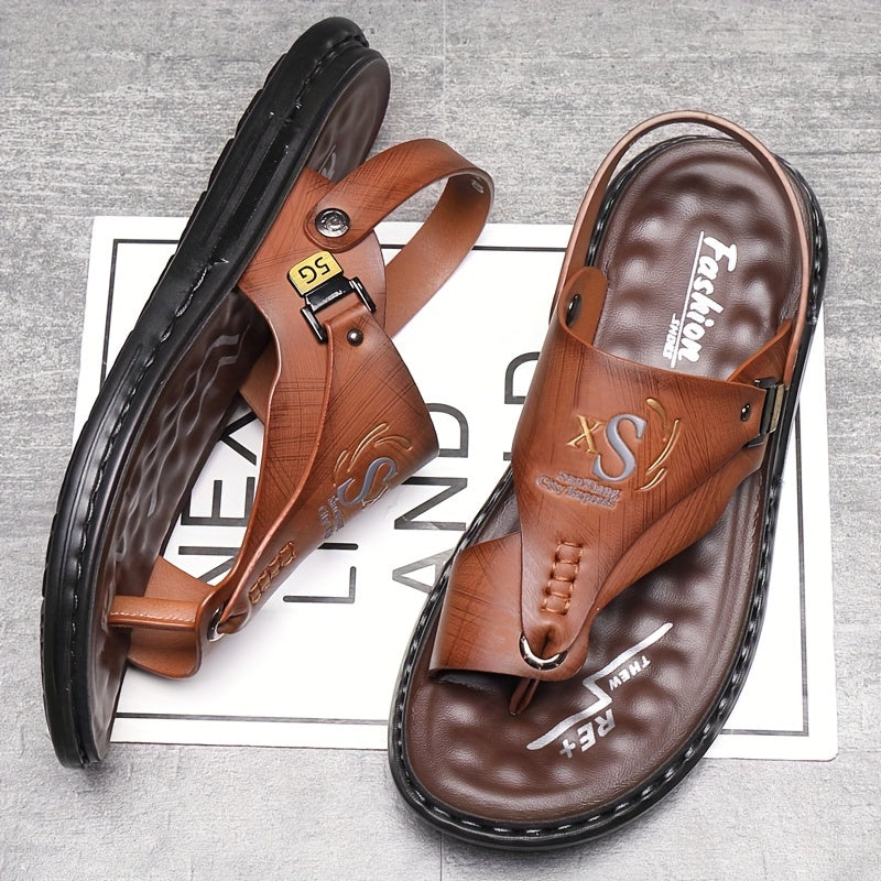 👣 OFFRE LIMITÉE : 60 % DE RÉDUCTION ! 🌿 Sandales d'extérieur respirantes en cuir souple pour hommes (grandes tailles) – Confortables, antidérapantes et faciles à enfiler 🌲