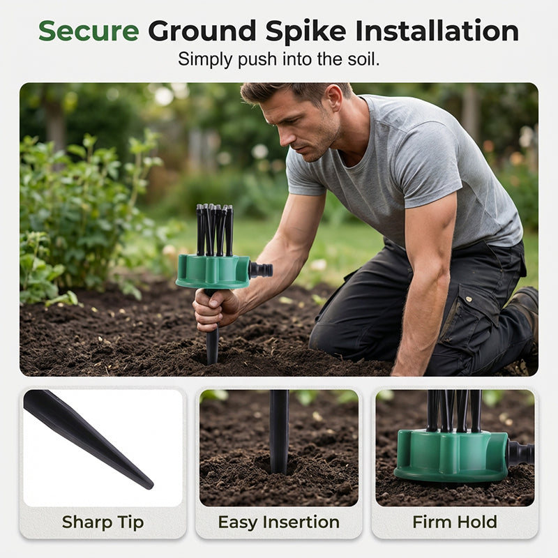 🌿💦 Arroseur de Jardin de Précision 360° – Couverture Totale, Installation Facile & Pulvérisation Douce (Vert)