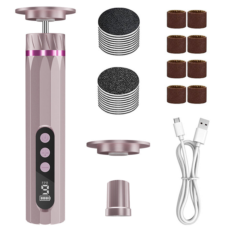 🦶🔧 Râpe électrique pour les pieds à 9 vitesses | Écran LCD · Recharge USB-C · Boîtier en alliage d'aluminium · Têtes de ponçage interchangeables · Poignée ergonomique en forme de stylo