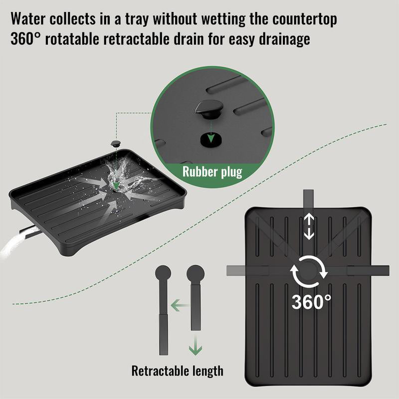 🔥 50% DE RÉDUCTION ! 🍽️ Égouttoir à Vaisselle à Deux Niveaux avec Bac d’Égouttage – Bec Verseur Pivotant 360°, Rangement Multifonctionnel & Acier au Carbone – Idéal pour une Cuisine Ordonnée ✨