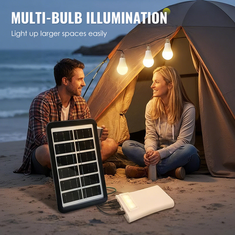 🔥DERNIER JOUR – 50 % DE RÉDUCTION⚡ Système d'éclairage solaire multifonction💡 3 niveaux de luminosité · 3 lampes LED (câble de 2,8 mètres), 🌧️ Fonctionne même par temps nuageux