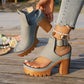 👡50 % DE RÉDUCTION✨ Sandales à bout ouvert et talon épais | Talon stable · Design ajouré respirant · Bracelets de cheville réglables · Semelle en caoutchouc antidérapante · Modèle estival polyvalent