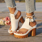 👡50 % DE RÉDUCTION✨ Sandales à bout ouvert et talon épais | Talon stable · Design ajouré respirant · Bracelets de cheville réglables · Semelle en caoutchouc antidérapante · Modèle estival polyvalent