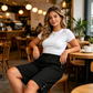 👖50 % DE RÉDUCTION ! 🌸Pantalon capri décontracté pour femme, confortable et à taille élastiquée